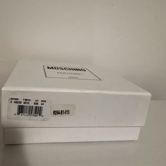 MOSCHINO Logo Croc Embossed Calfskin Leather Belt display picture 1